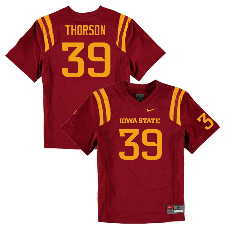Men #39 Asle Thorson Iowa State Cyclones College Football Jerseys Sale-Cardinal